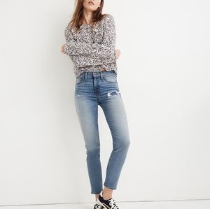 Madewell distressed stovepipe straight leg jeans 24